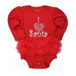  I Heart Santa Bodysuit with Ruffles RuffleButts 